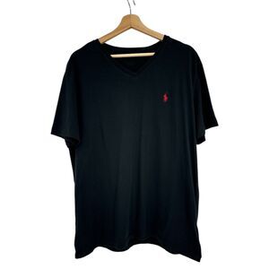 Polo Ralph Lauren T-Shirt Size Large mens Black V neck knit tee short sleeve